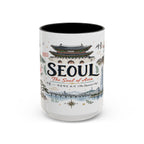 Seoul Coffee Mug | Korea Souvenir Travel Gift | Accent Color Ceramic 11oz 15oz
