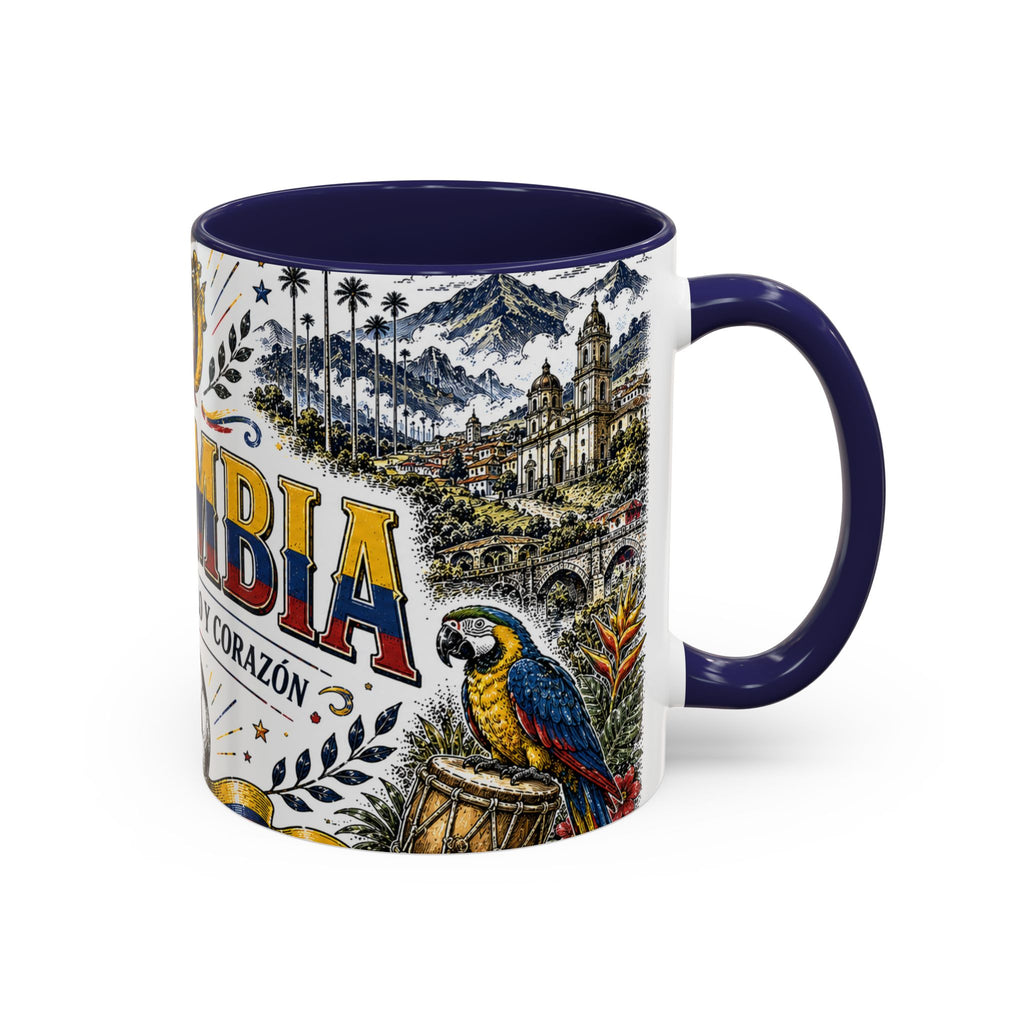 Colombia Soccer Coffee Mug | World Cup Fan Gift | Accent Color Ceramic 11oz 15oz Match Day Cup