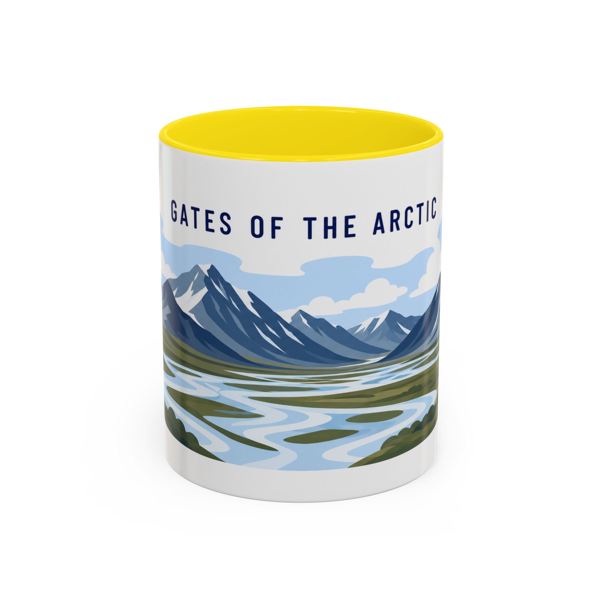 Gates of the Arctic National Park Coffee Mug | Solid Color Block Park Souvenir | 11oz 15oz Accent Mug