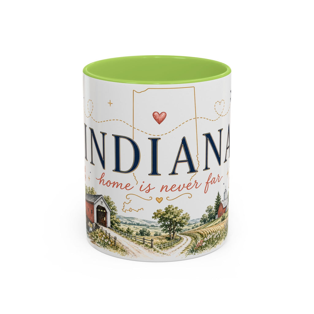 Indiana State Mug | Moving Away, Long Distance Friendship Gift | Botanical Map Accent Cup