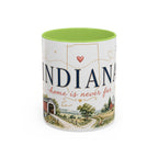 Indiana State Mug | Moving Away, Long Distance Friendship Gift | Botanical Map Accent Cup