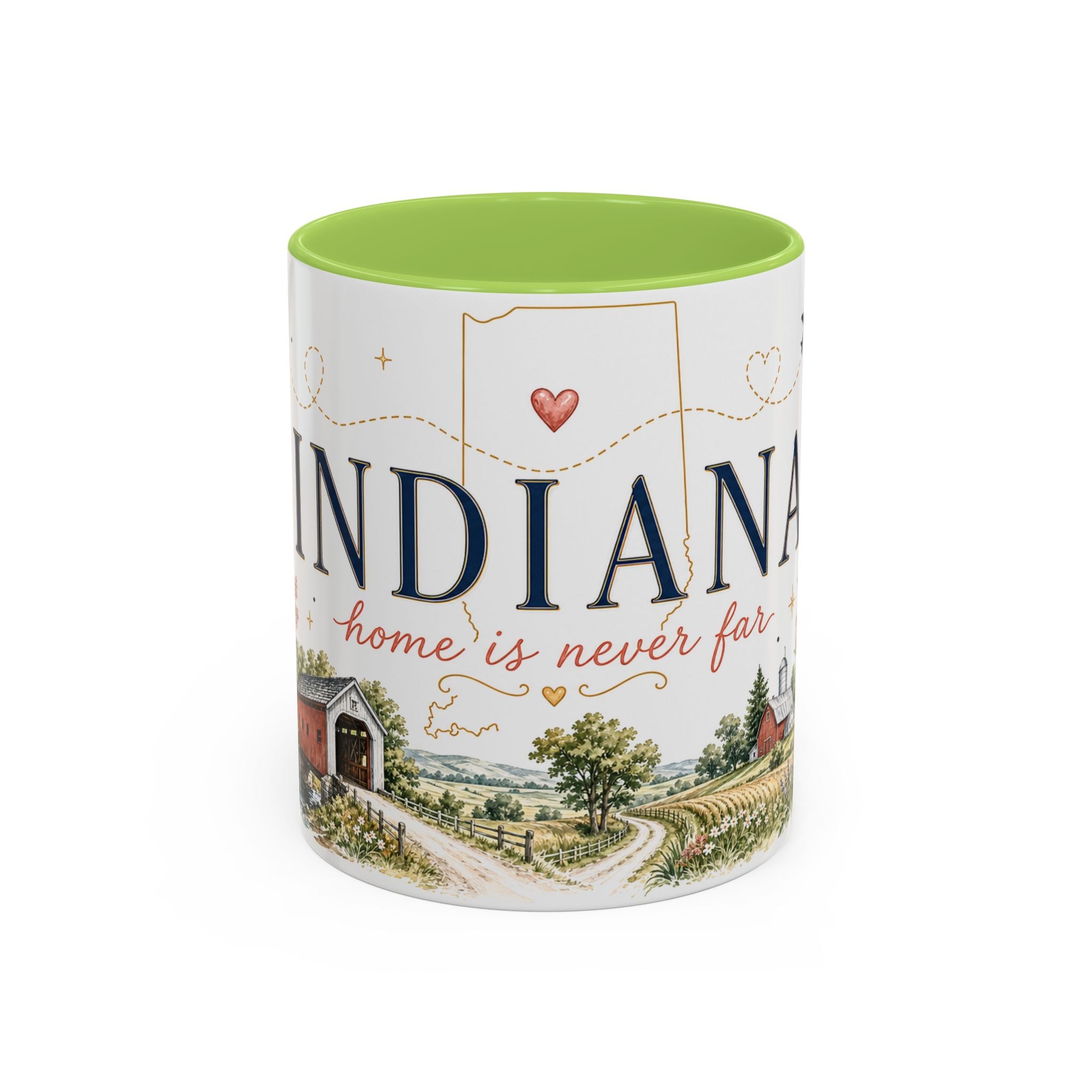 Indiana State Mug | Moving Away, Long Distance Friendship Gift | Botanical Map Accent Cup