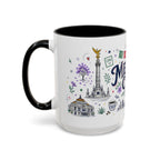 Mexico City Coffee Mug | Mexico Souvenir Travel Gift | Accent Color Ceramic 11oz 15oz