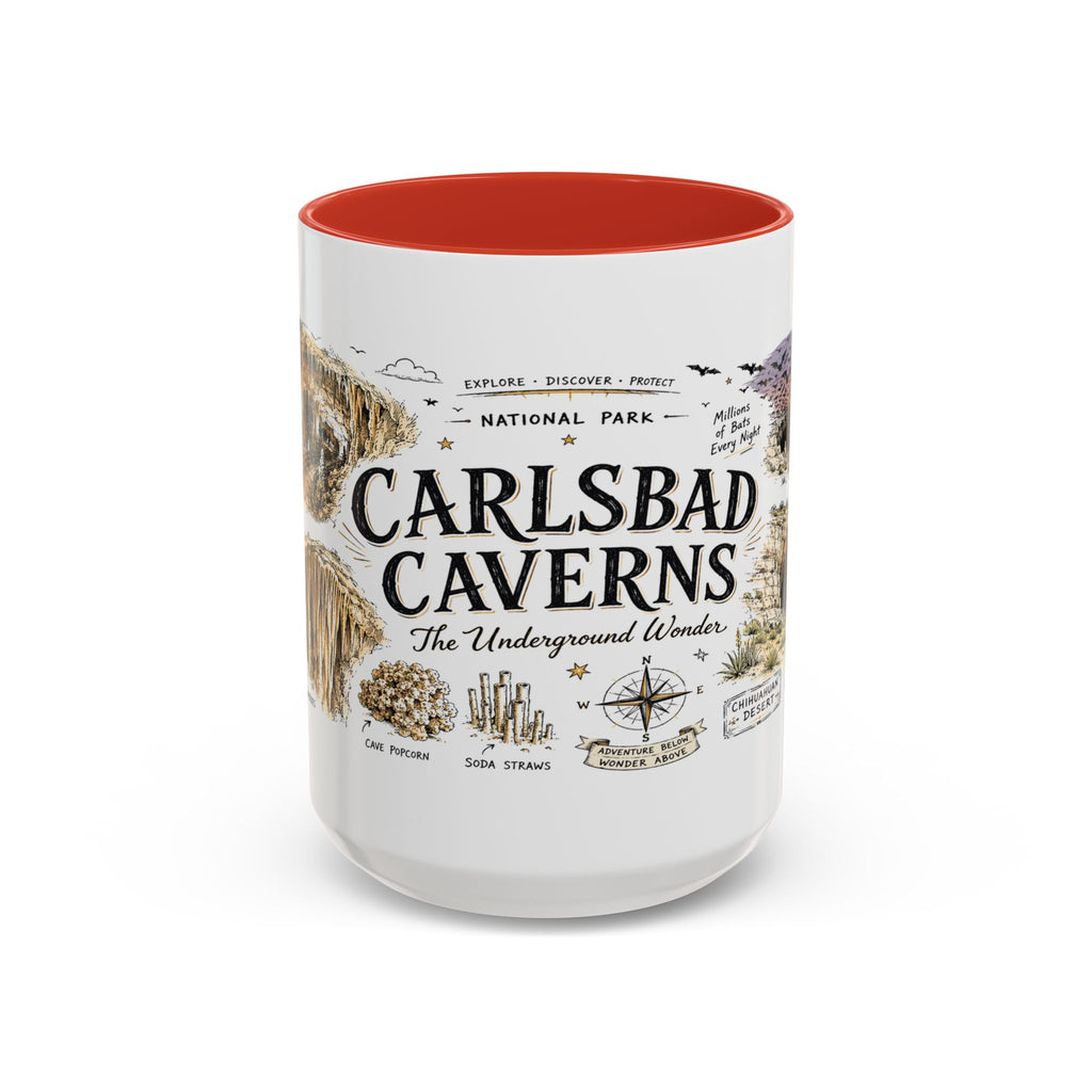 Carlsbad Caverns National Park Coffee Mug | New Mexico Cave Exploration Bat Gift | Accent Color Ceramic 11oz 15oz