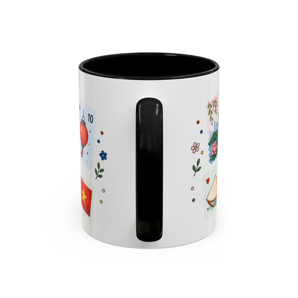 Hanoi Coffee Mug | Postage Stamp Collage Mug | Travel Souvenir Accent Cup 11oz 15oz