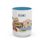 Rome Coffee Mug | Italy Travel Souvenir | Porcelain Decal City Gift | 11oz 15oz Accent Mug