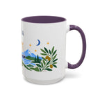 Libra Zodiac Coffee Mug | Scales and Rose Design | Astrology Birthday Gift | 11 oz 15 oz Ceramic Accent Mug