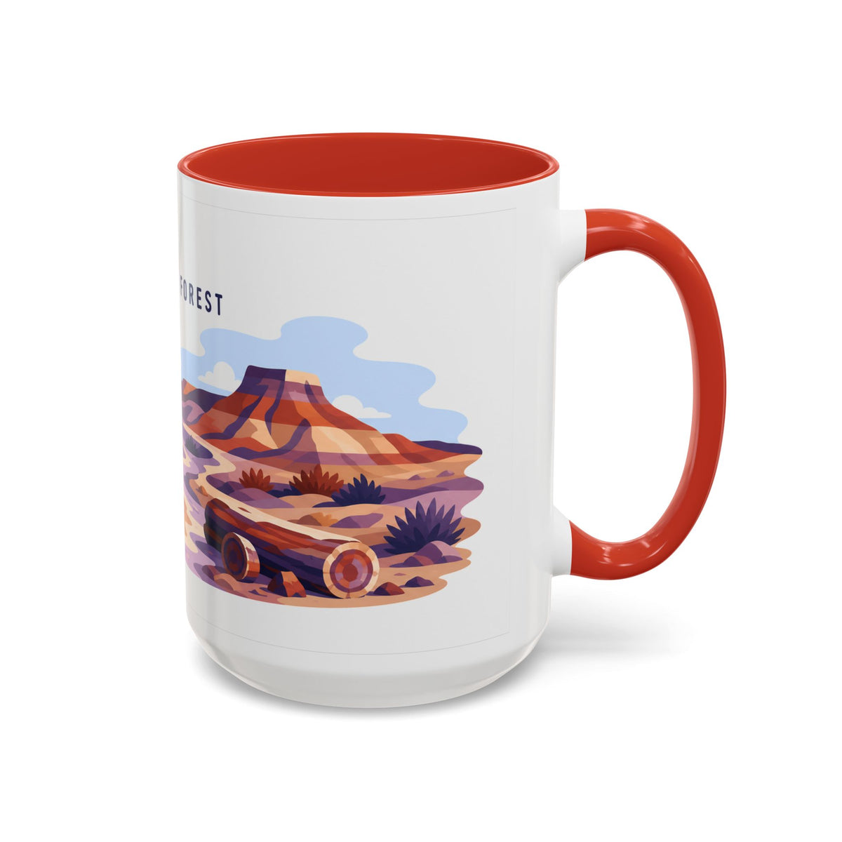 Petrified Forest National Park Coffee Mug | Solid Color Block Park Souvenir | 11oz 15oz Accent Mug