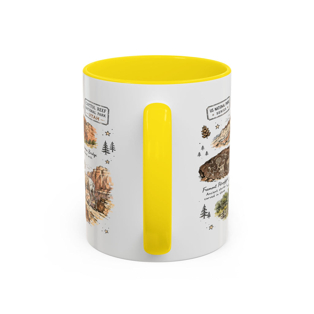 Capitol Reef National Park Coffee Mug | Utah Sandstone Canyon Hiking Gift | Accent Color Ceramic 11oz 15oz
