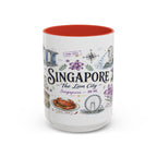 Singapore Coffee Mug | Asia Souvenir Travel Gift | Accent Color Ceramic 11oz 15oz