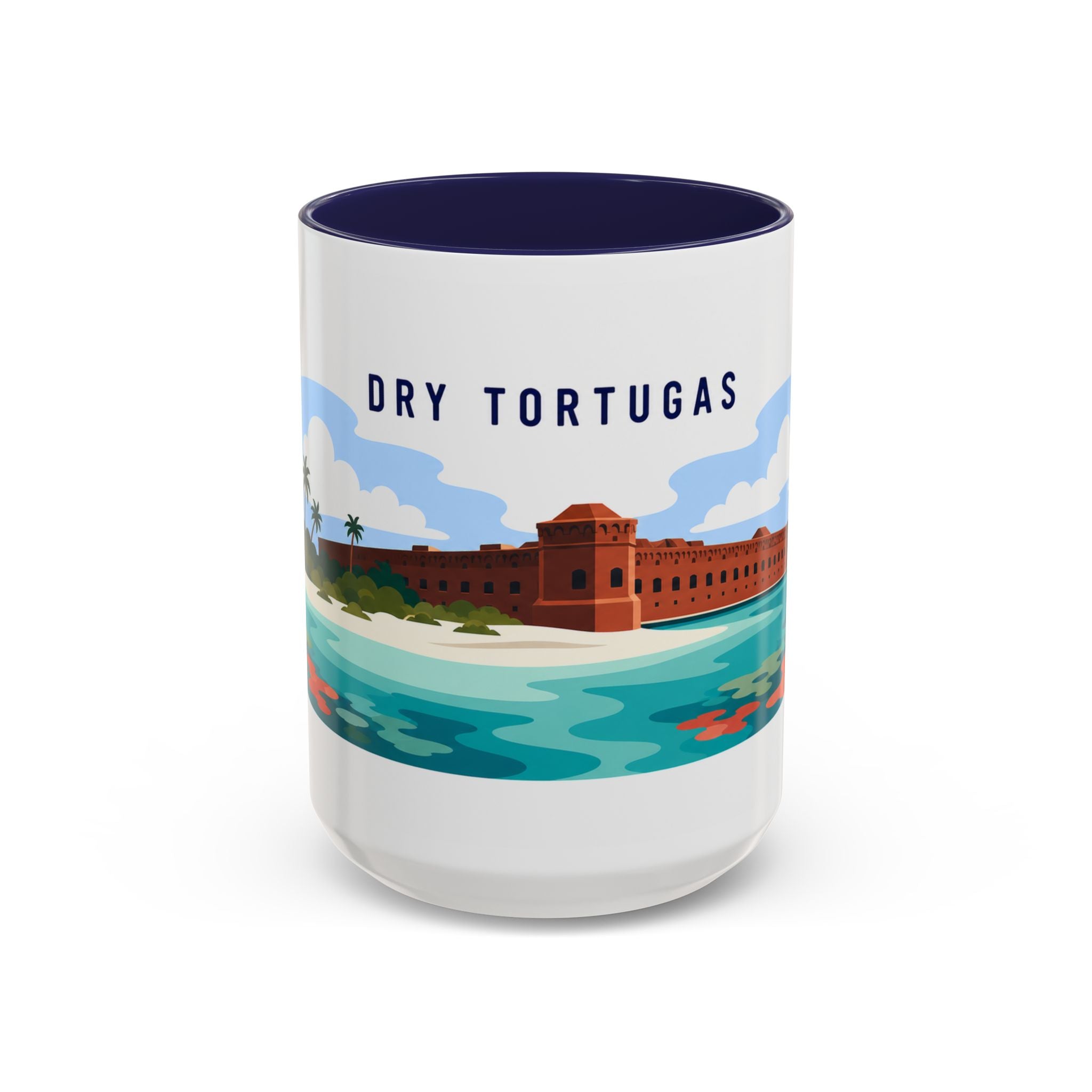 Dry Tortugas National Park Coffee Mug | Solid Color Block Park Souvenir | 11oz 15oz Accent Mug