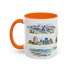 Salt Lake City Illustrated Travel Mug | City Souvenir Accent Coffee Mug | 11oz 15oz Ceramic Cup