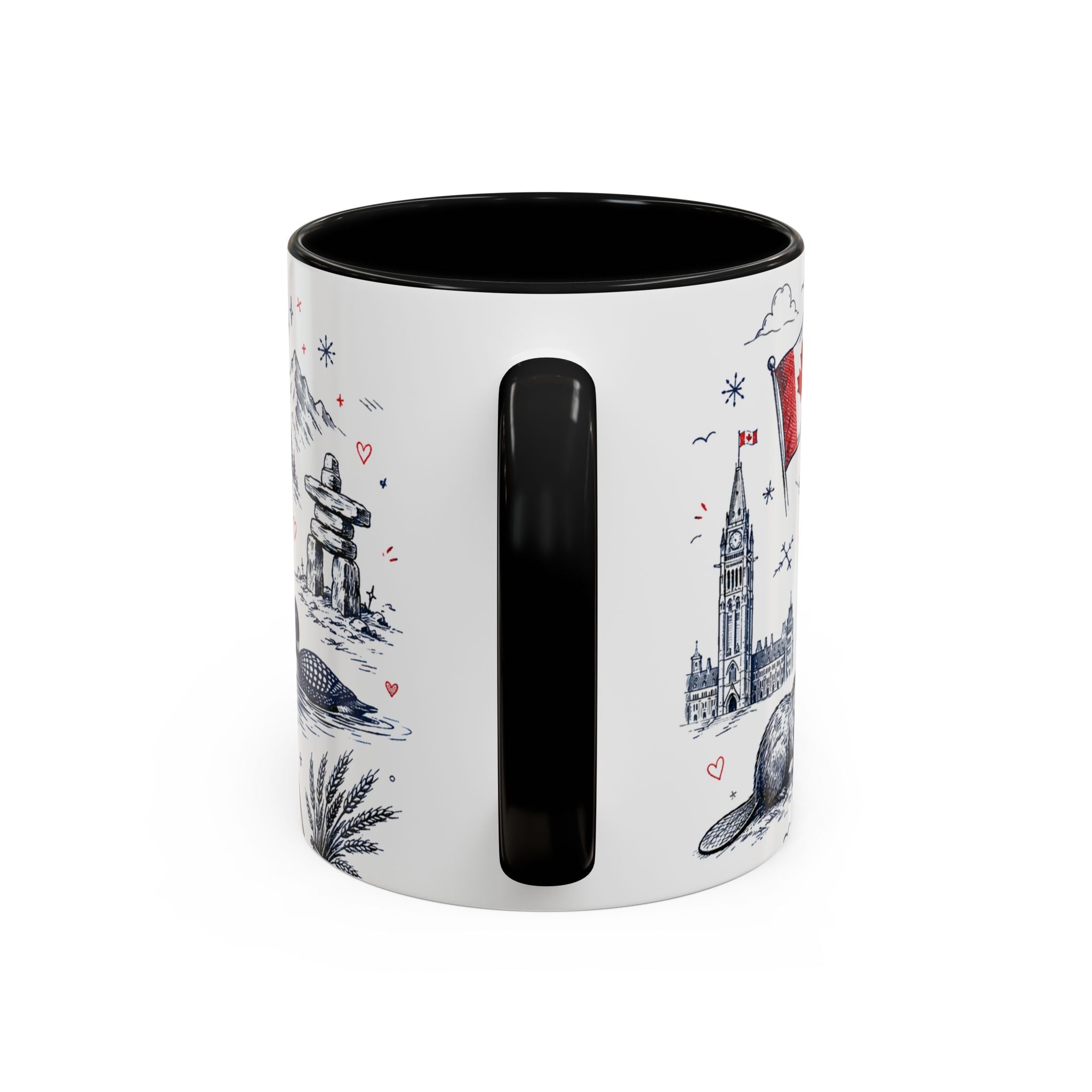 O Canada True North Coffee Mug | Canadian Pride Gift | Accent Color Ceramic 11oz 15oz