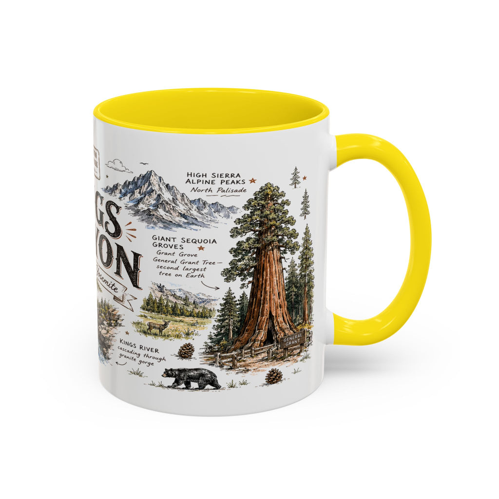 Kings Canyon National Park Coffee Mug | California Sierra Nevada Sequoia Gift | Accent Color Ceramic 11oz 15oz