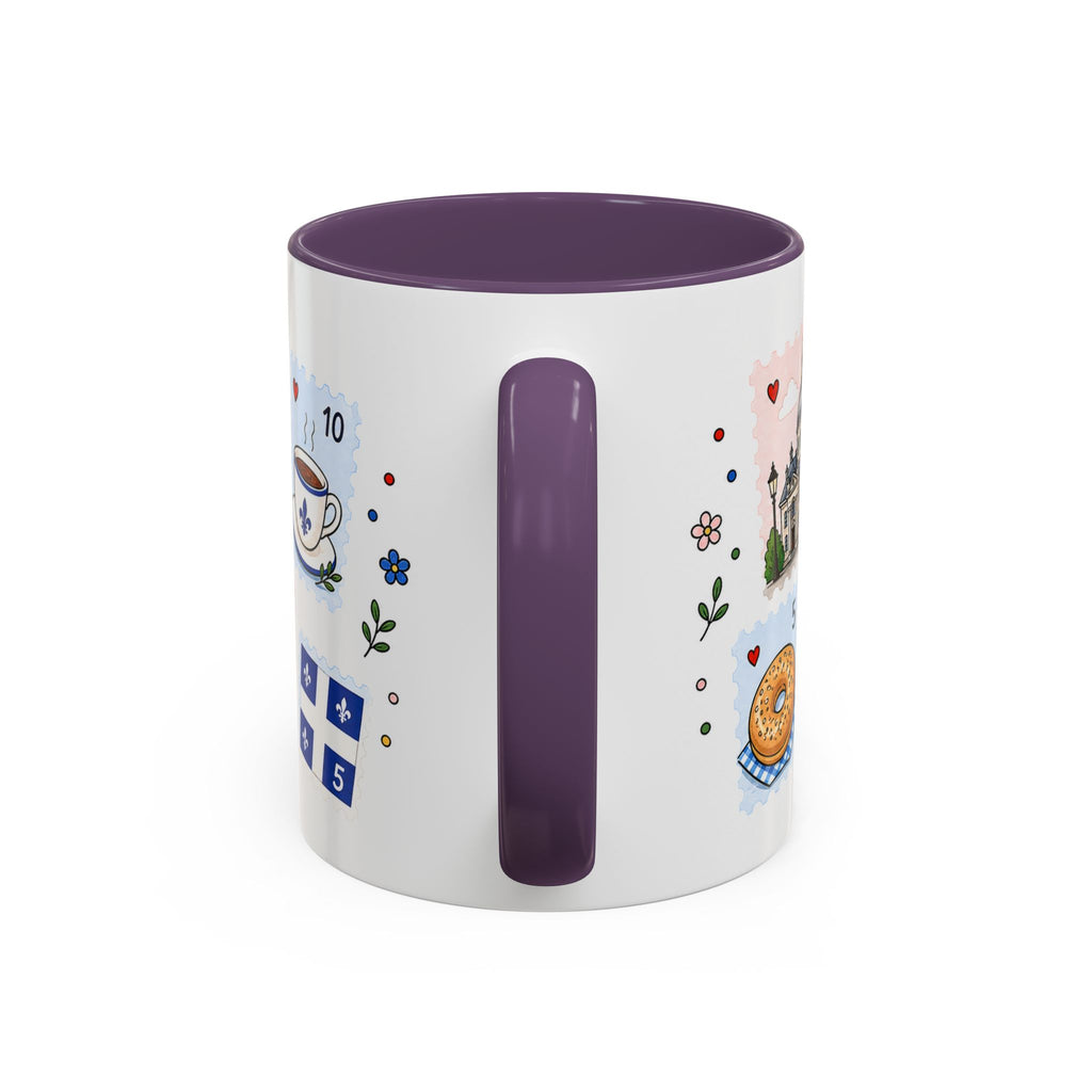 Montreal Coffee Mug | Postage Stamp Collage Mug | Travel Souvenir Accent Cup 11oz 15oz
