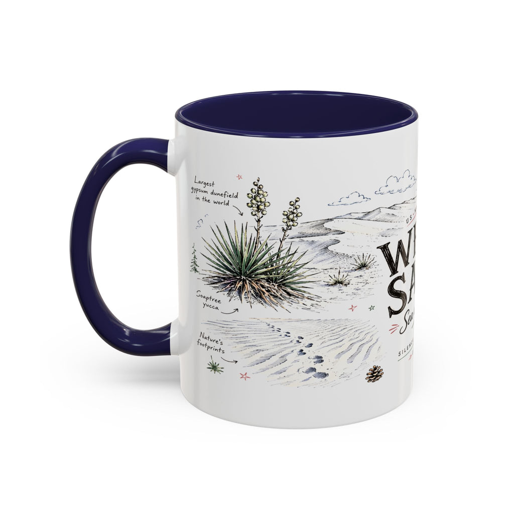 White Sands National Park Coffee Mug | New Mexico Desert Sand Dunes Gift | Accent Color Ceramic 11oz 15oz