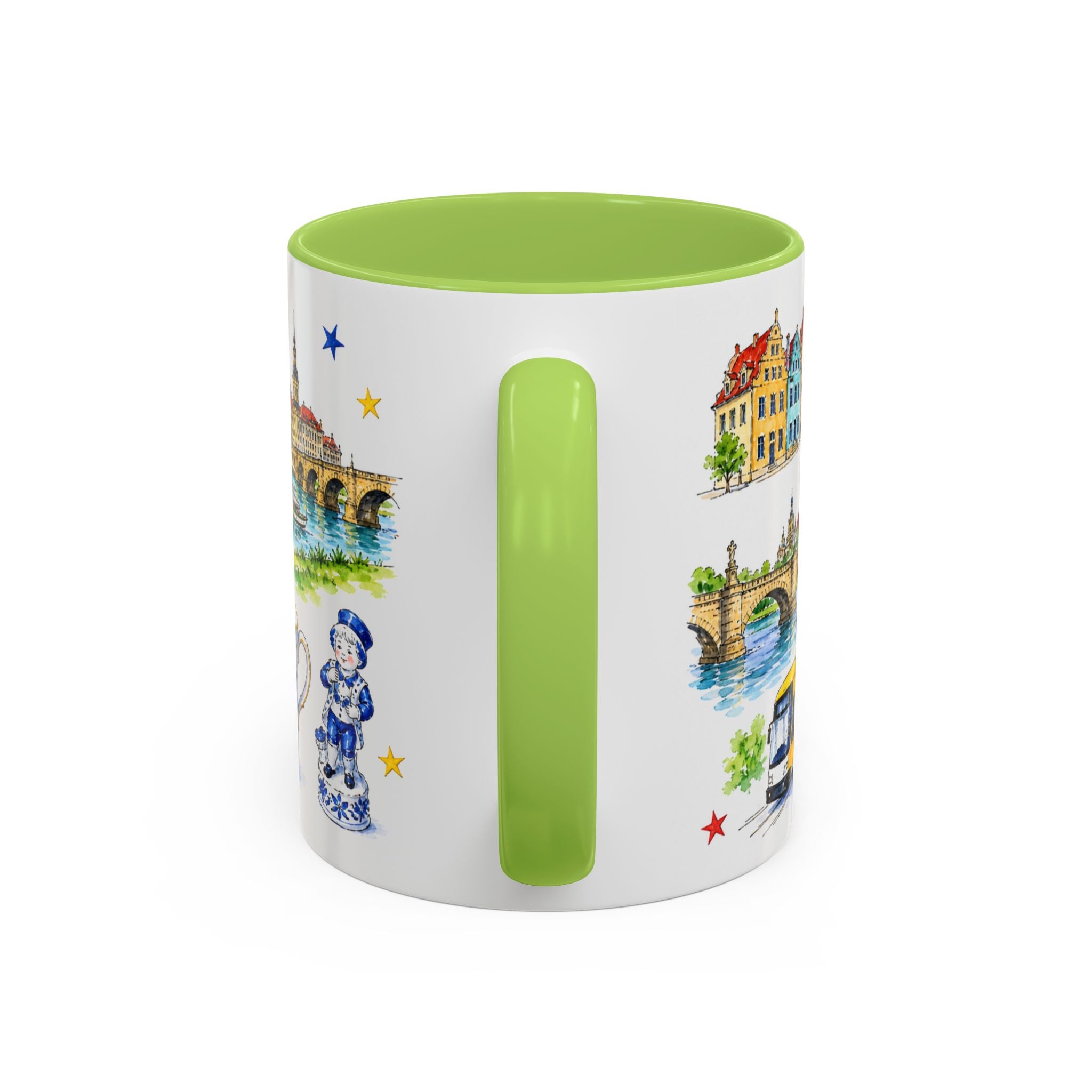Dresden Illustrated Travel Mug | City Souvenir Accent Coffee Mug | 11oz 15oz Ceramic Cup