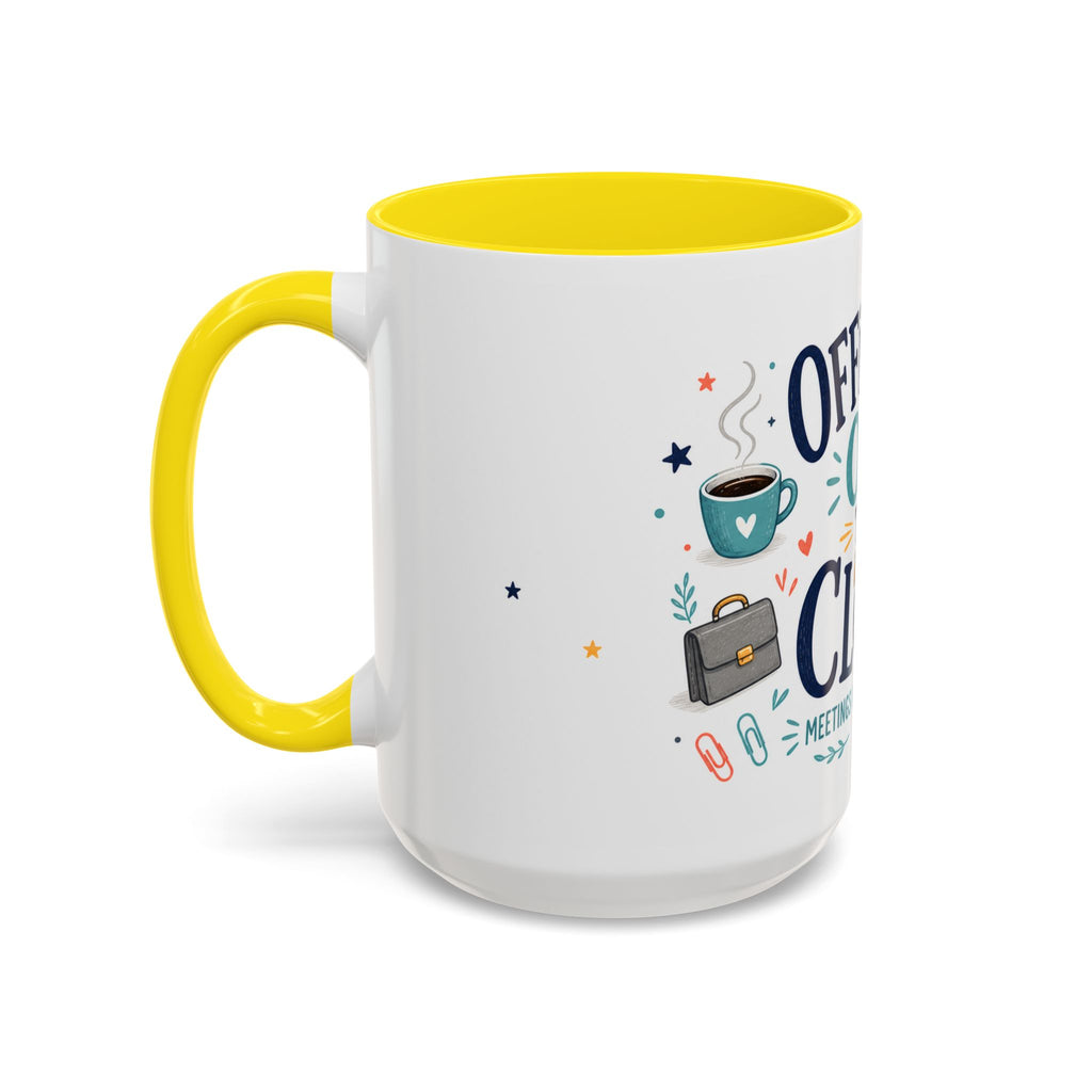 Officially Off The Clock Coffee Mug | Funny Retirement Gift | Accent Color Ceramic 11oz 15oz