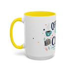 Officially Off The Clock Coffee Mug | Funny Retirement Gift | Accent Color Ceramic 11oz 15oz