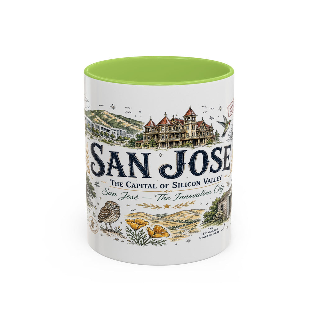 San Jose Coffee Mug | California Souvenir City Gift | Accent Color Ceramic 11oz 15oz