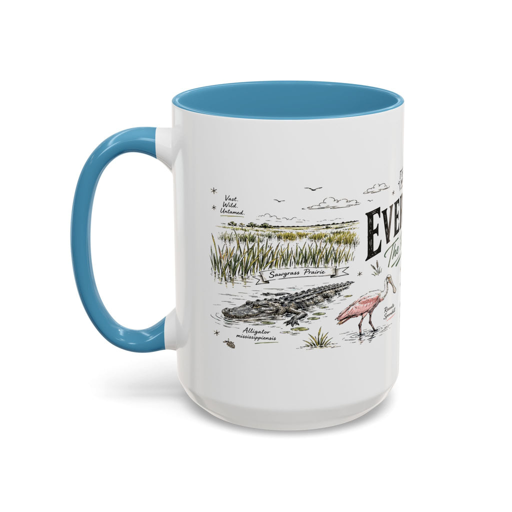 Everglades National Park Coffee Mug | Florida Wetlands Wildlife Kayak Gift | Accent Color Ceramic 11oz 15oz