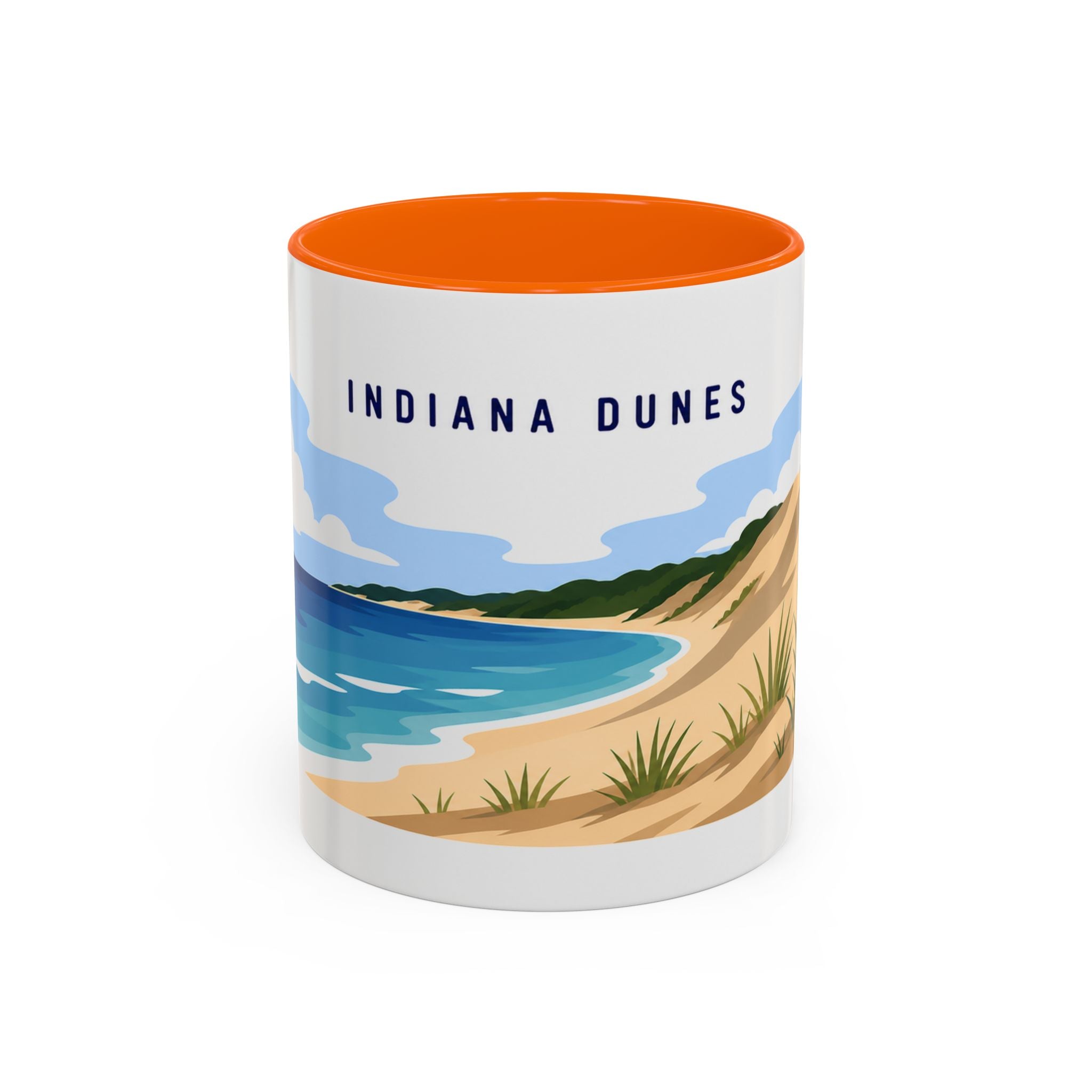 Indiana Dunes National Park Coffee Mug | Solid Color Block Park Souvenir | 11oz 15oz Accent Mug