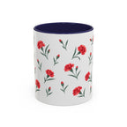 Ohio Scarlet Carnation Mug, State Flower Floral Coffee Cup, 11oz Botanical Gift