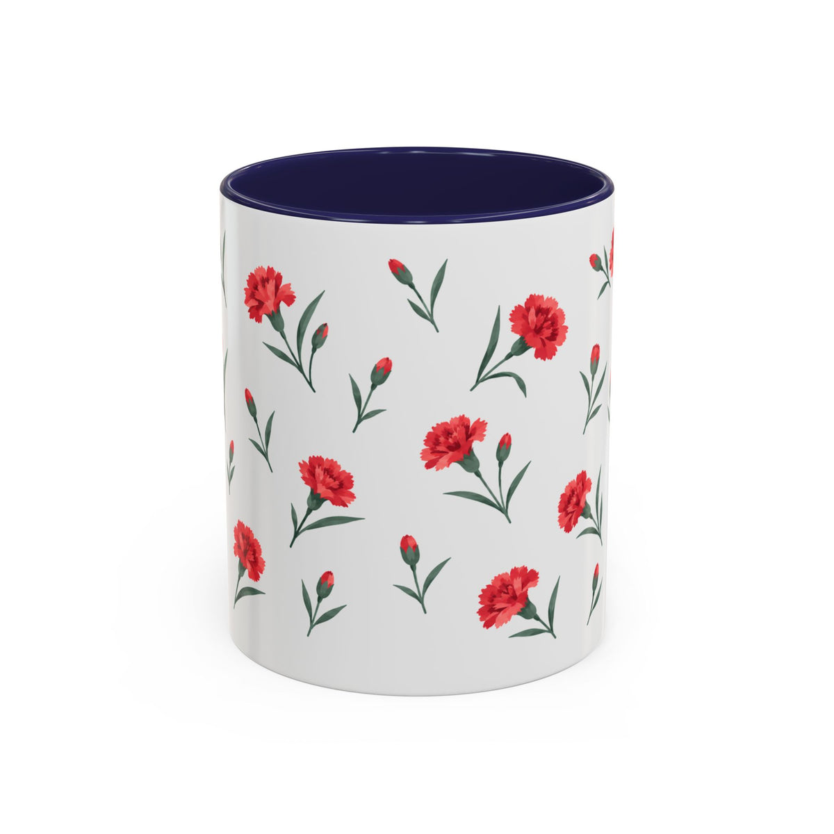 Ohio Scarlet Carnation Mug, State Flower Floral Coffee Cup, 11oz Botanical Gift