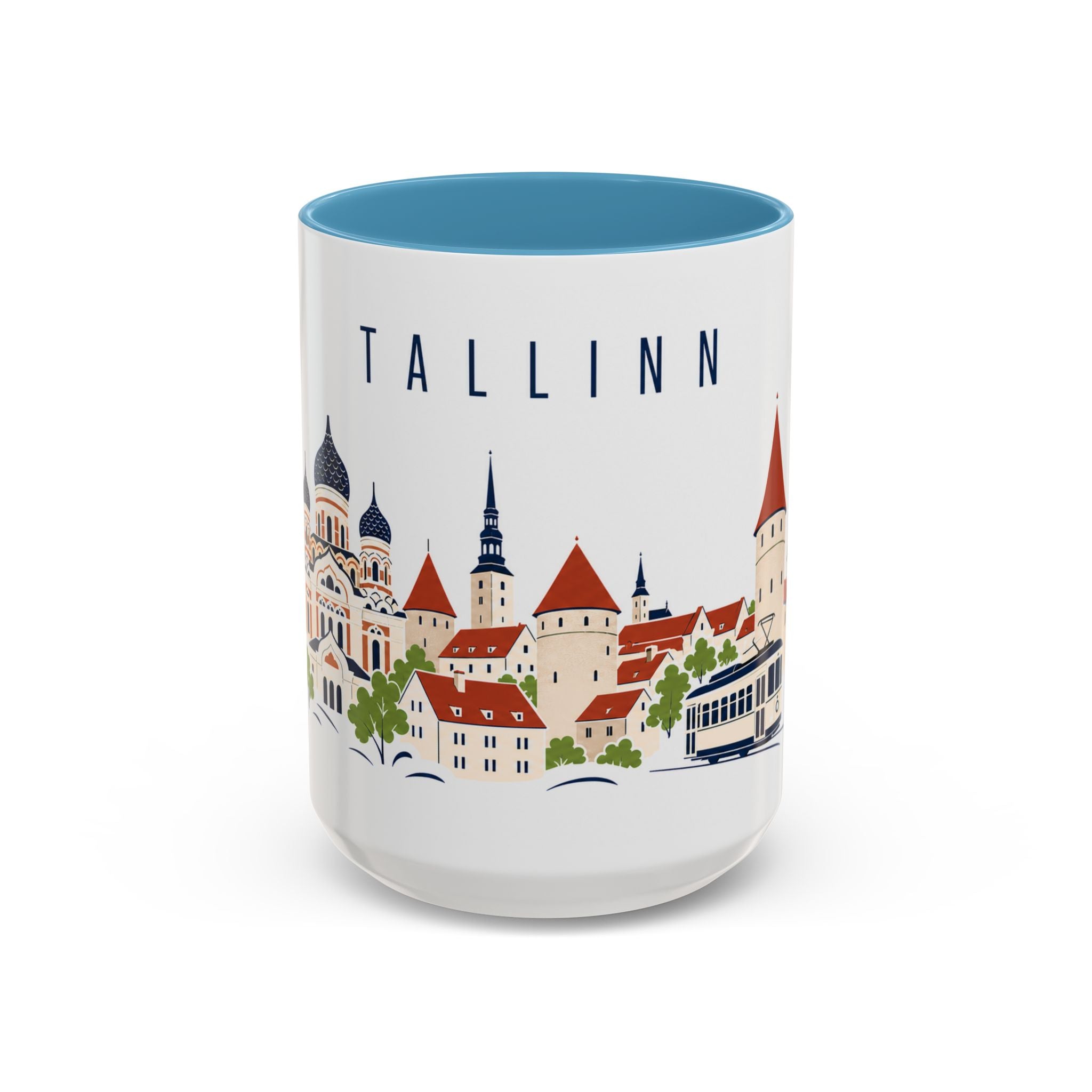 Tallinn Coffee Mug | Estonia Travel Souvenir | Porcelain Decal City Gift | 11oz 15oz Accent Mug