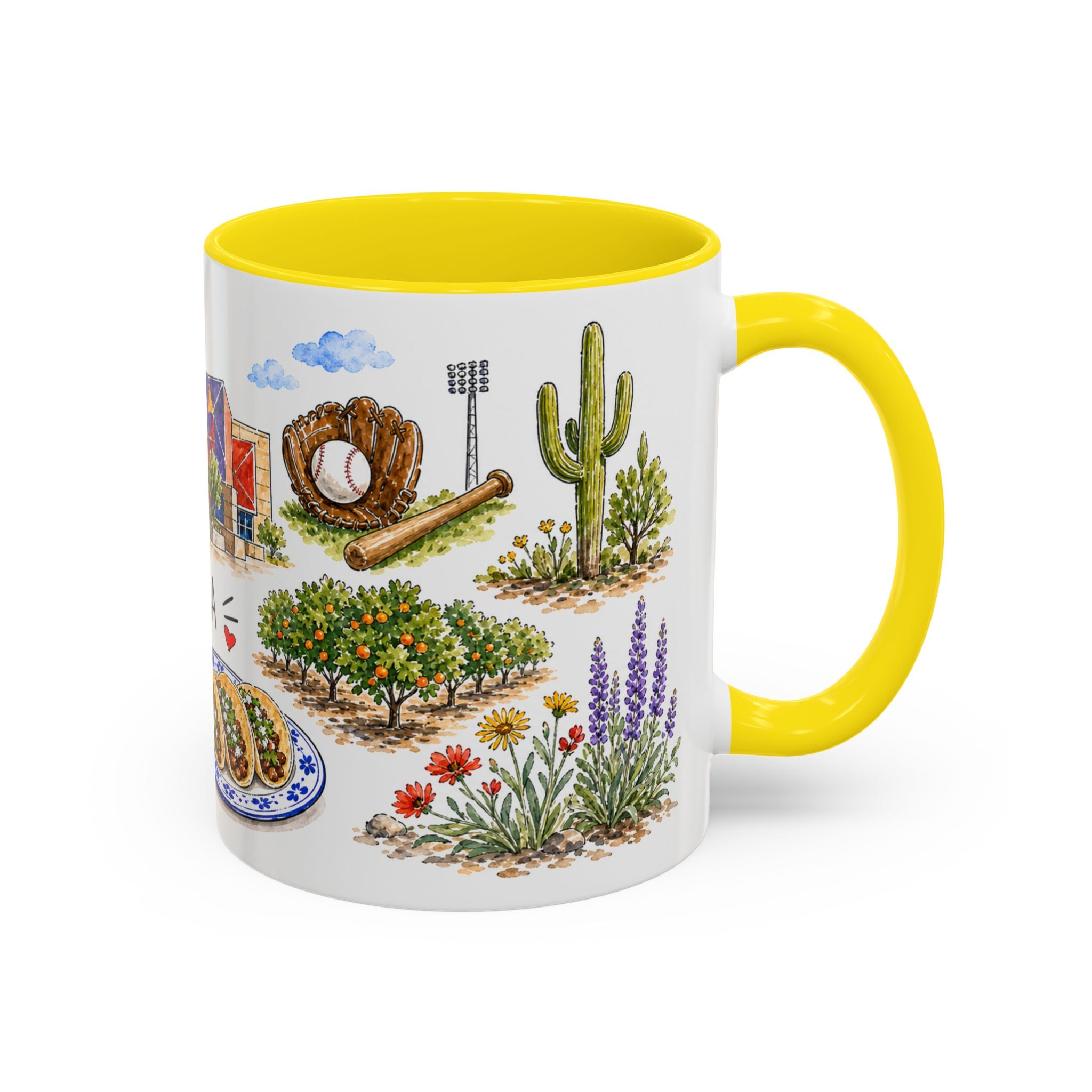 Mesa Illustrated Travel Mug | City Souvenir Accent Coffee Mug | 11oz 15oz Ceramic Cup