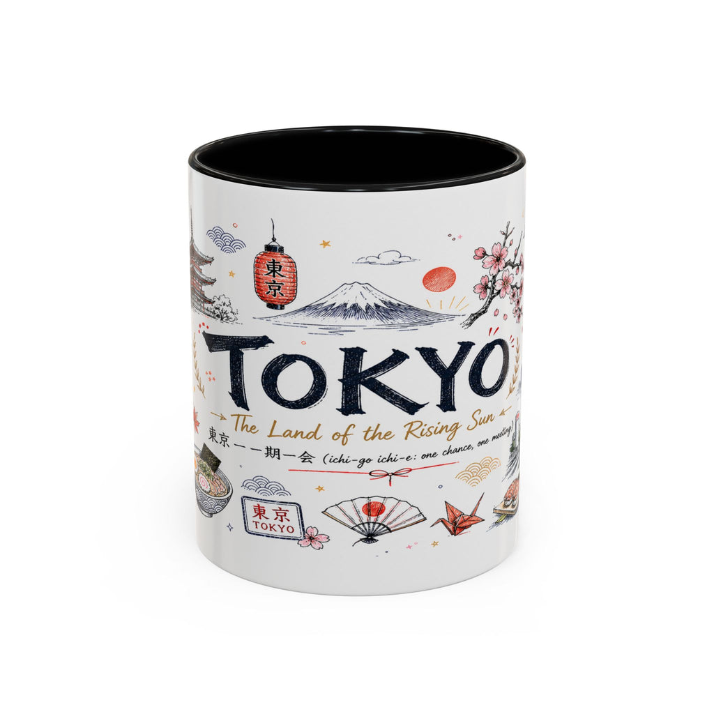 Tokyo Coffee Mug | Japan Souvenir Travel Gift | Accent Color Ceramic 11oz 15oz