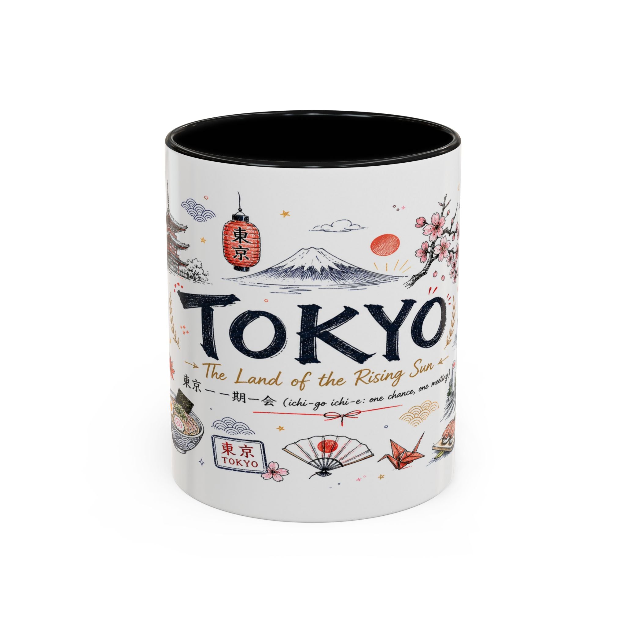 Tokyo Coffee Mug | Japan Souvenir Travel Gift | Accent Color Ceramic 11oz 15oz