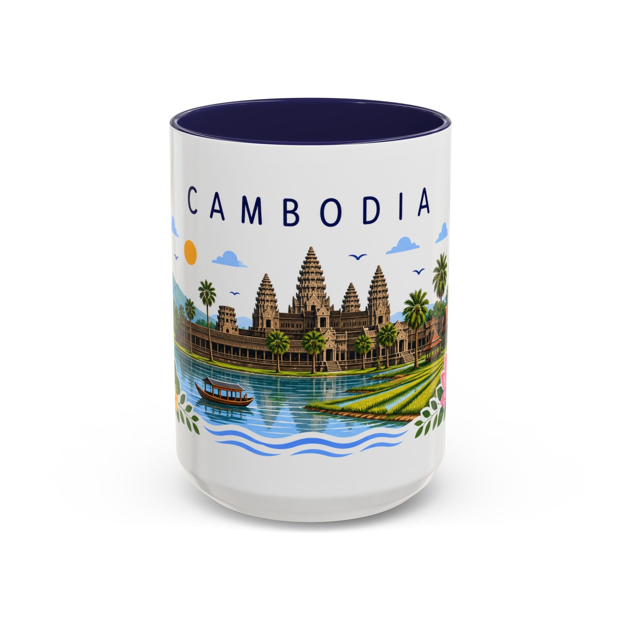Cambodia Coffee Mug | Travel Souvenir Accent Mug | Place Gift Ceramic Cup 11oz 15oz