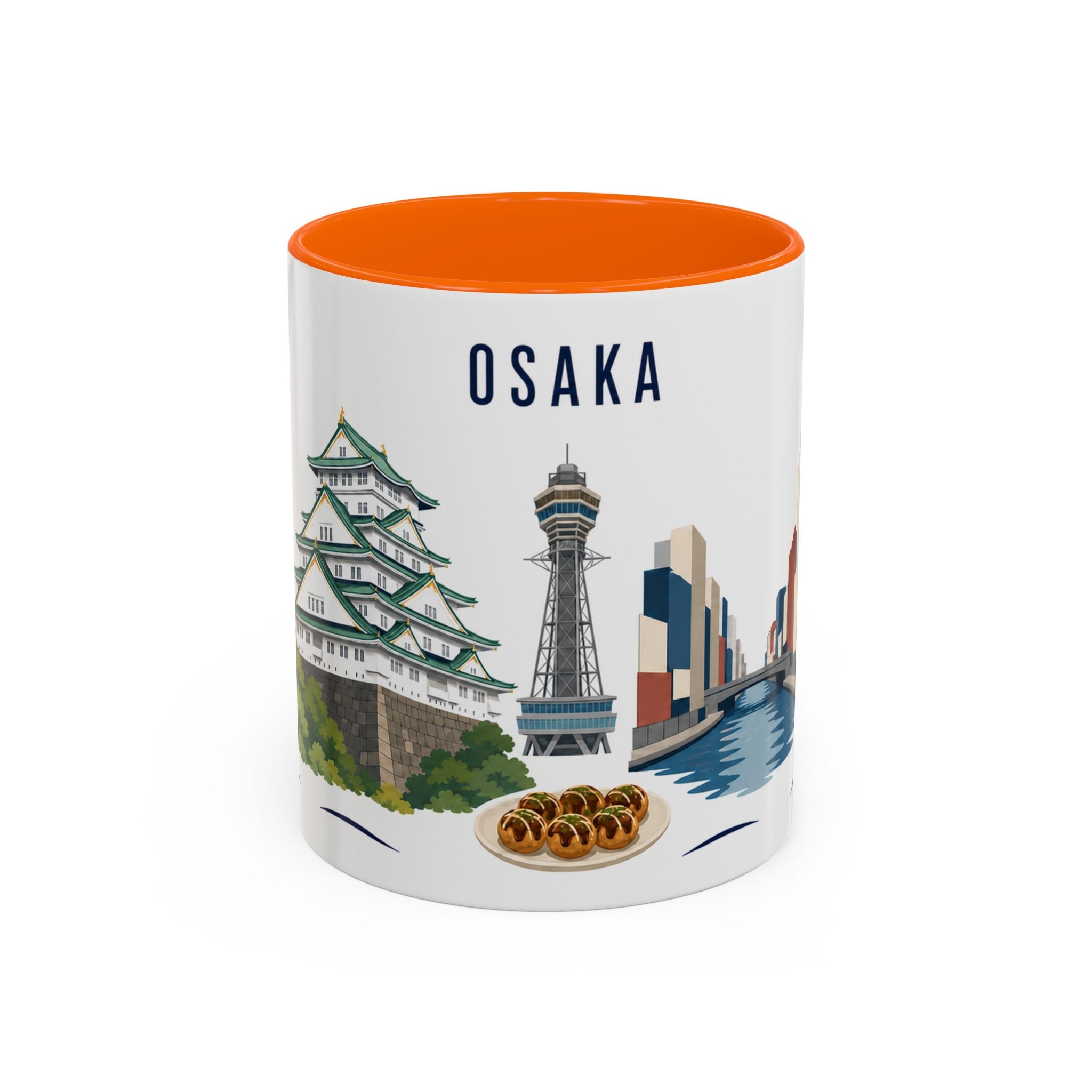 Osaka Coffee Mug | Japan Travel Souvenir | Porcelain Decal City Gift | 11oz 15oz Accent Mug