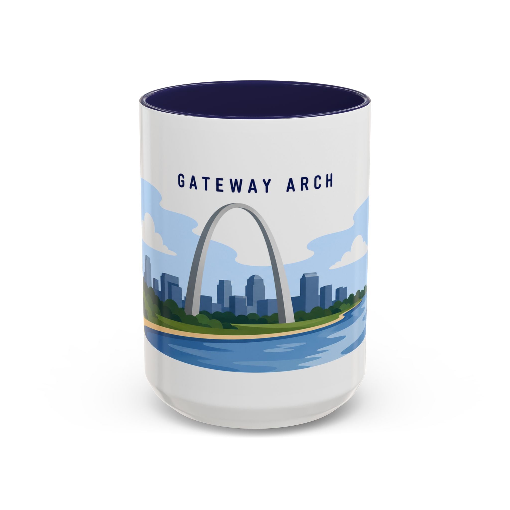 Gateway Arch National Park Coffee Mug | Solid Color Block Park Souvenir | 11oz 15oz Accent Mug