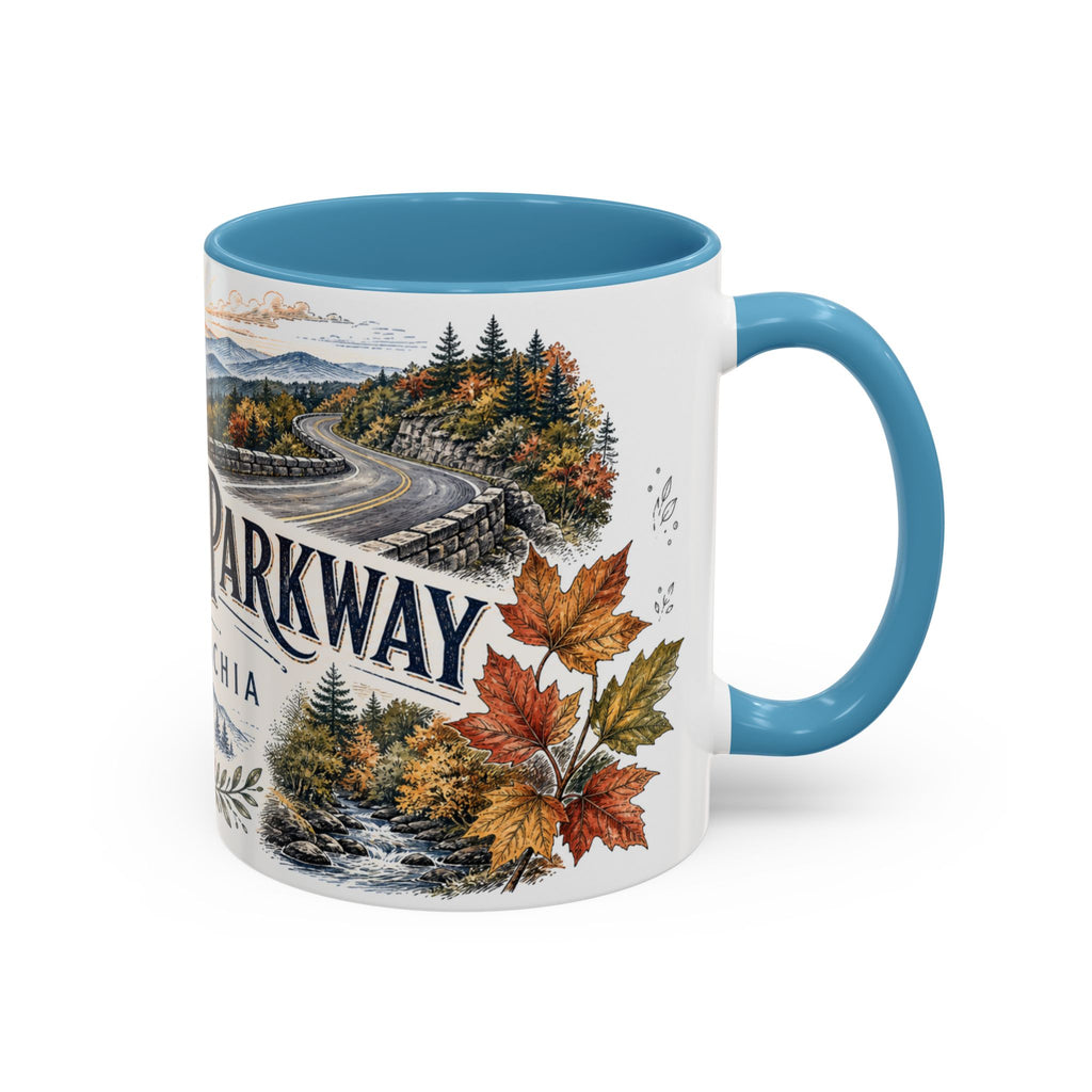 Blue Ridge Parkway Mug, Appalachia Travel Souvenir, Bucket List Gift, Accent Ceramic Coffee Mug 11oz 15oz