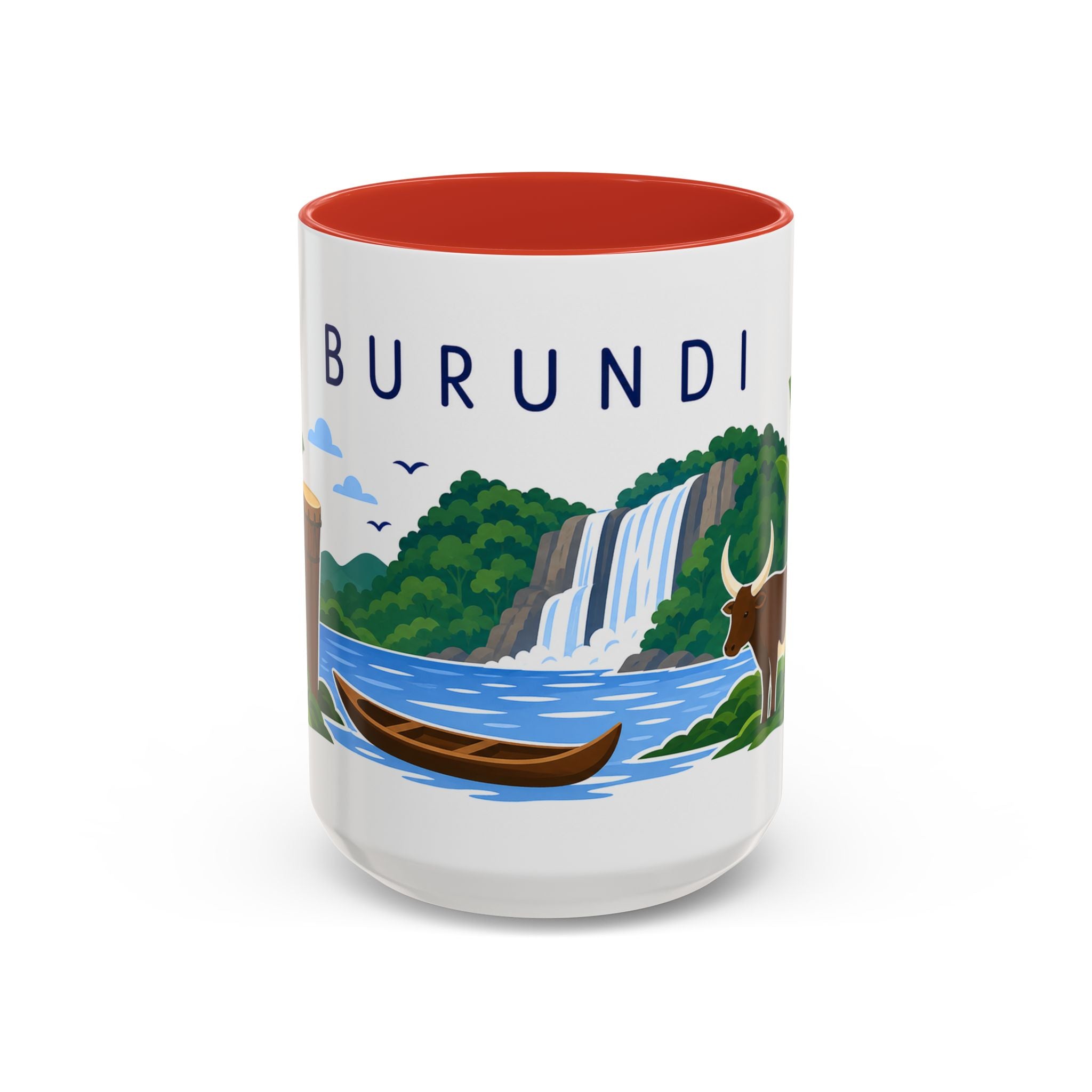 Burundi Coffee Mug | Travel Souvenir Accent Mug | Country Gift Ceramic Cup 11oz 15oz