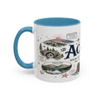 Acadia Coffee Mug | National Park Hiking Coastal Gift | Accent Color Ceramic 11oz 15oz