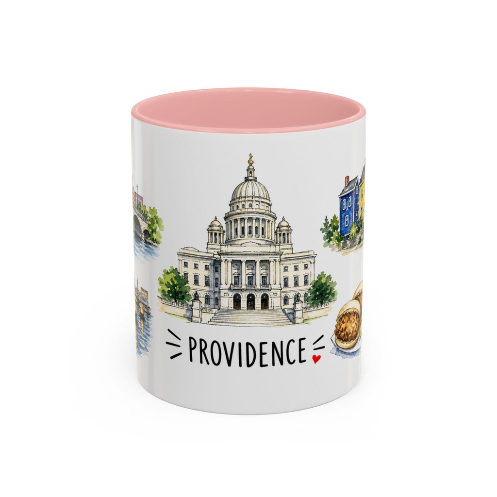 Providence Illustrated Travel Mug | City Souvenir Accent Coffee Mug | 11oz 15oz Ceramic Cup