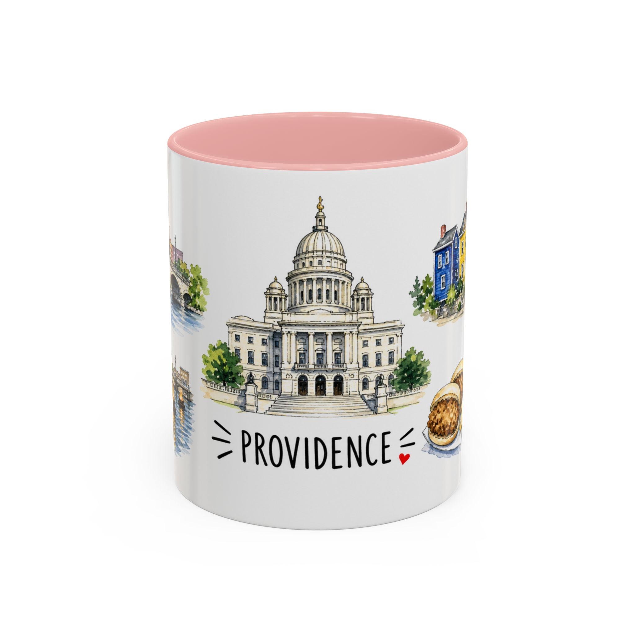 Providence Illustrated Travel Mug | City Souvenir Accent Coffee Mug | 11oz 15oz Ceramic Cup