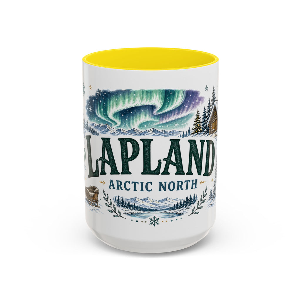 Lapland Coffee Mug | Travel Destination Souvenir Gift | Accent Color Ceramic 11oz 15oz