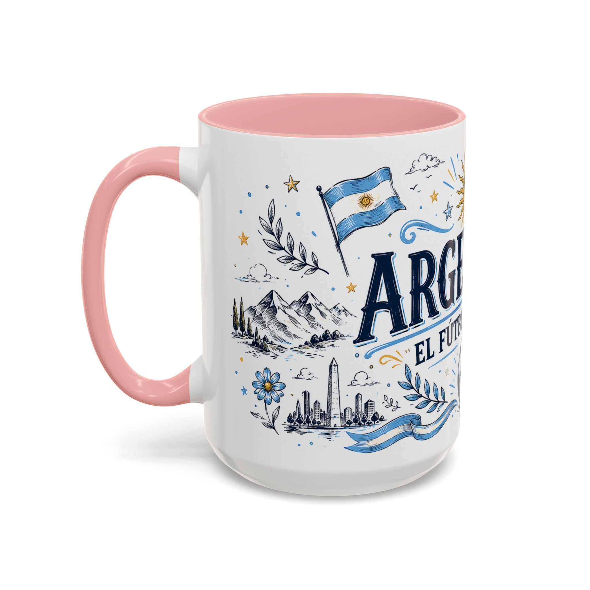 Argentina Soccer Coffee Mug | Soccer Fan Gift | Accent Color Ceramic 11oz 15oz Match Day Cup