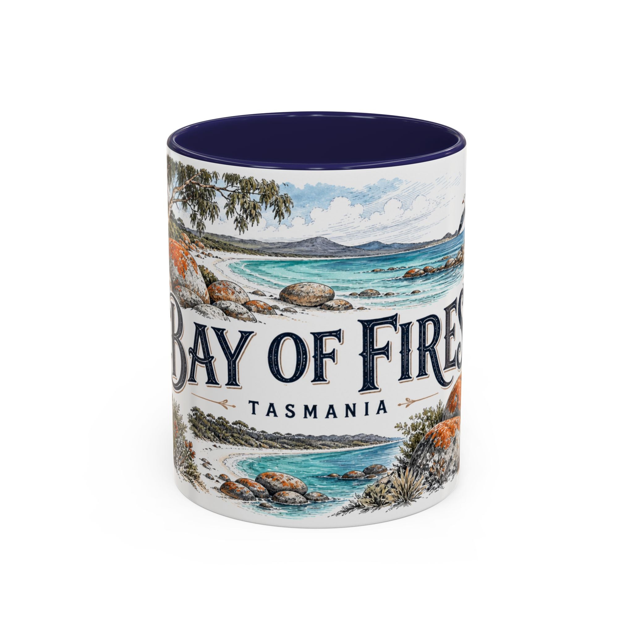 Bay of Fires Mug, Tasmania Travel Souvenir, Bucket List Gift, Accent Ceramic Coffee Mug 11oz 15oz