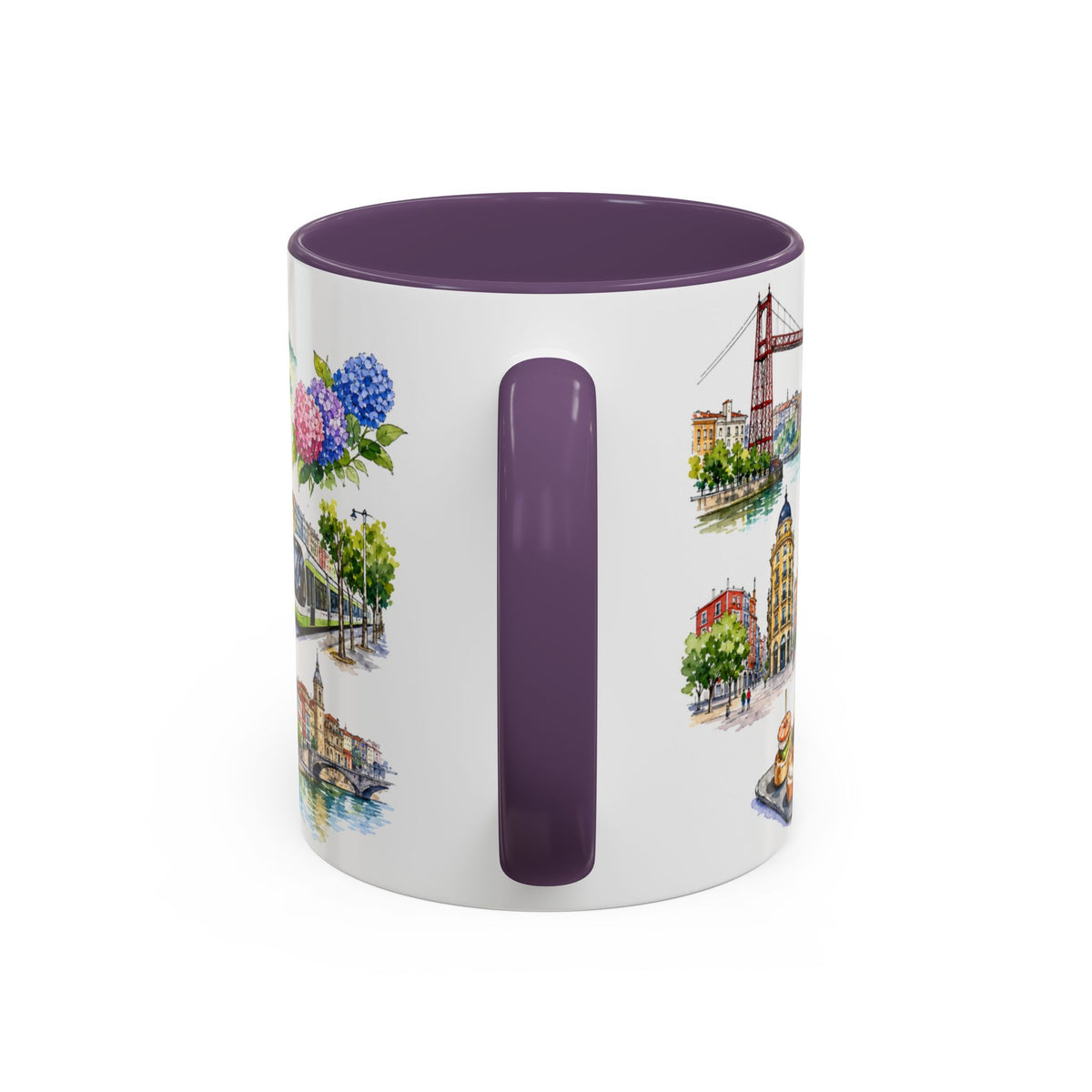 Bilbao Illustrated Travel Mug | City Souvenir Accent Coffee Mug | 11oz 15oz Ceramic Cup