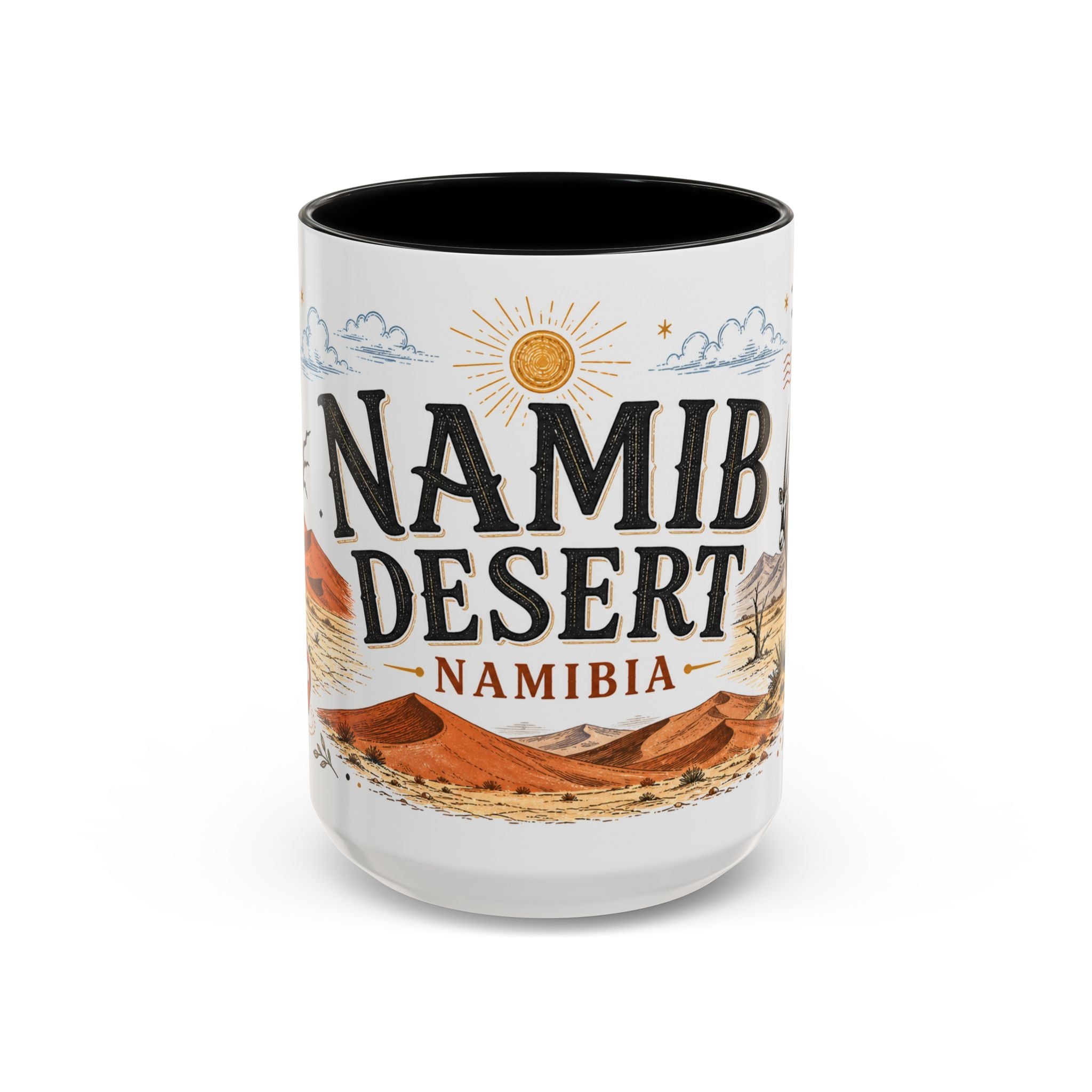 Namib Desert Coffee Mug | Travel Destination Souvenir Gift | Accent Color Ceramic 11oz 15oz