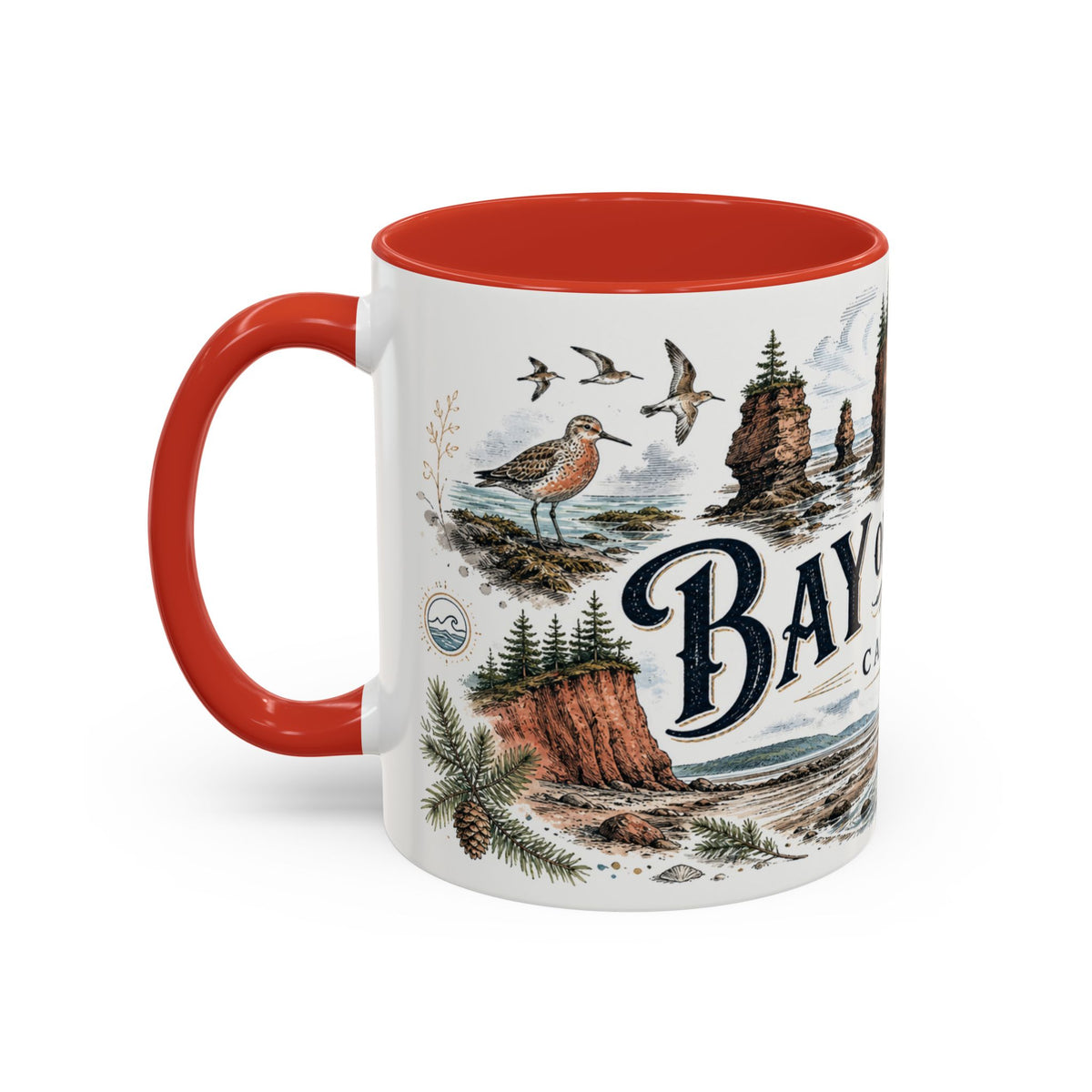 Bay of Fundy Mug, Canada Travel Souvenir, Bucket List Gift, Accent Ceramic Coffee Mug 11oz 15oz