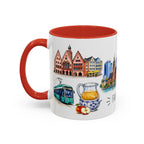 Frankfurt Illustrated Travel Mug | City Souvenir Accent Coffee Mug | 11oz 15oz Ceramic Cup