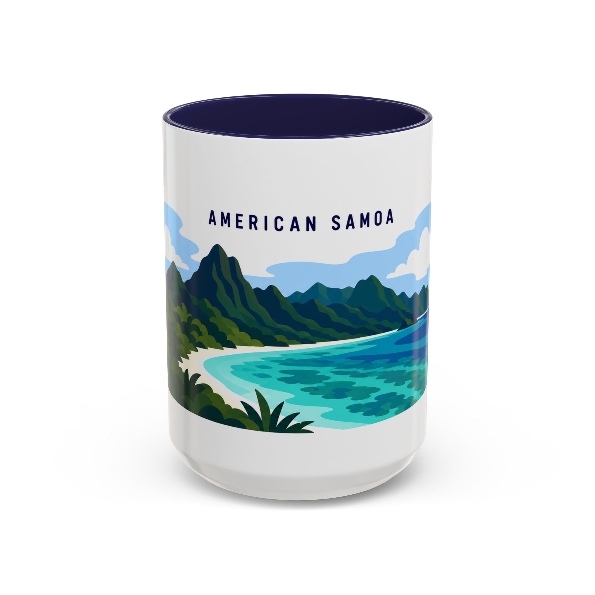 National Park of American Samoa Coffee Mug | Solid Color Block Park Souvenir | 11oz 15oz Accent Mug