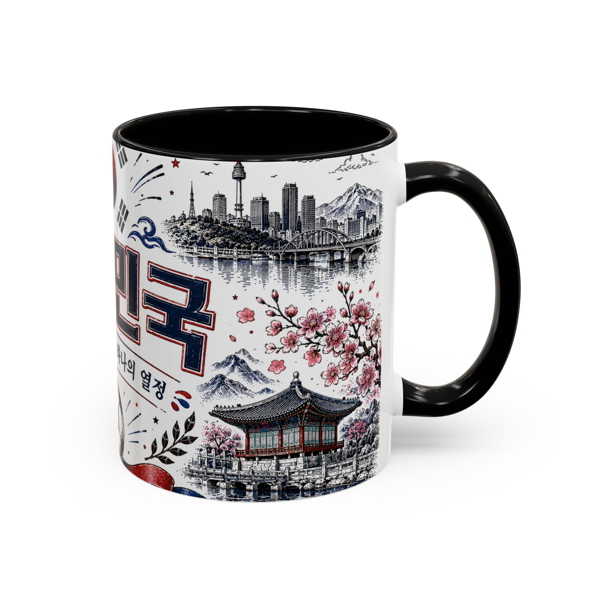 South Korea Soccer Coffee Mug | World Cup Fan Gift | Accent Color Ceramic 11oz 15oz Match Day Cup