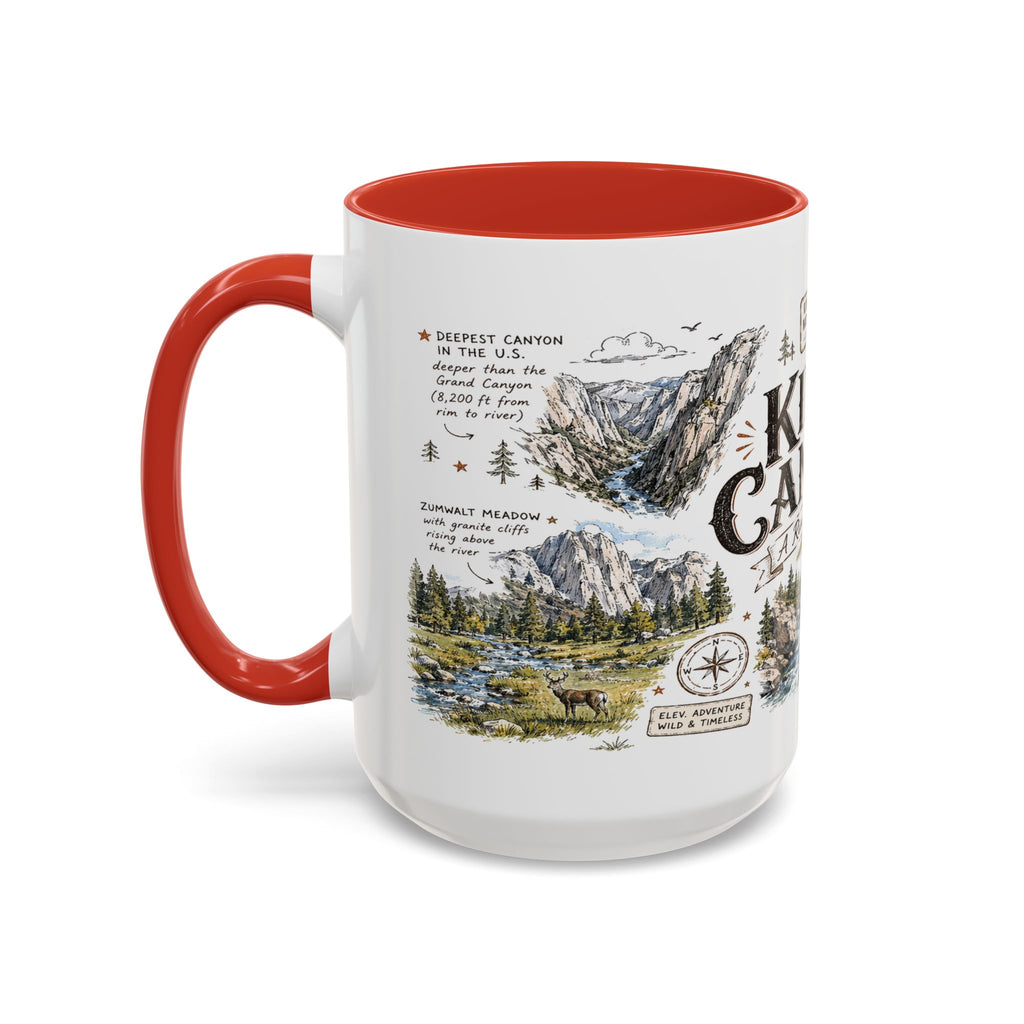 Kings Canyon National Park Coffee Mug | California Sierra Nevada Sequoia Gift | Accent Color Ceramic 11oz 15oz